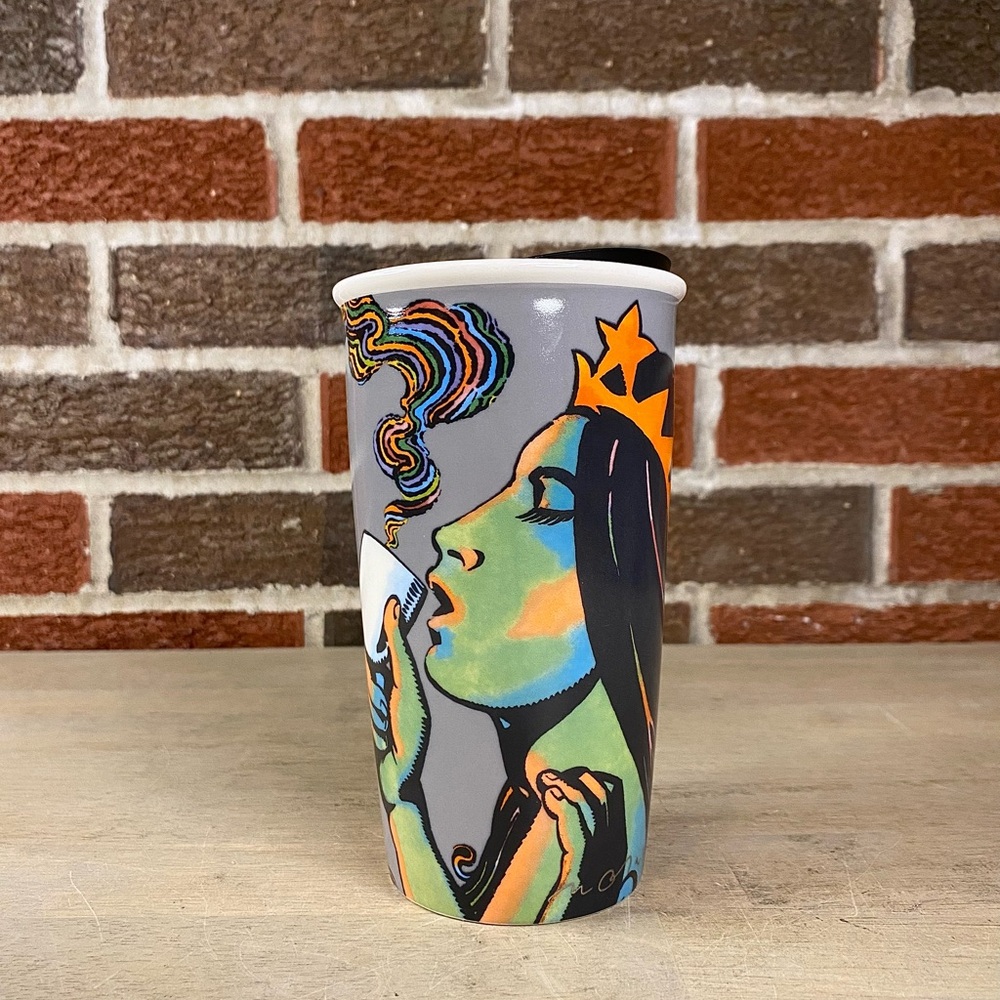 Starbucks Siren Mermaid 25th Anniversary 12oz Ceramic Travel Tumbler Cup‎